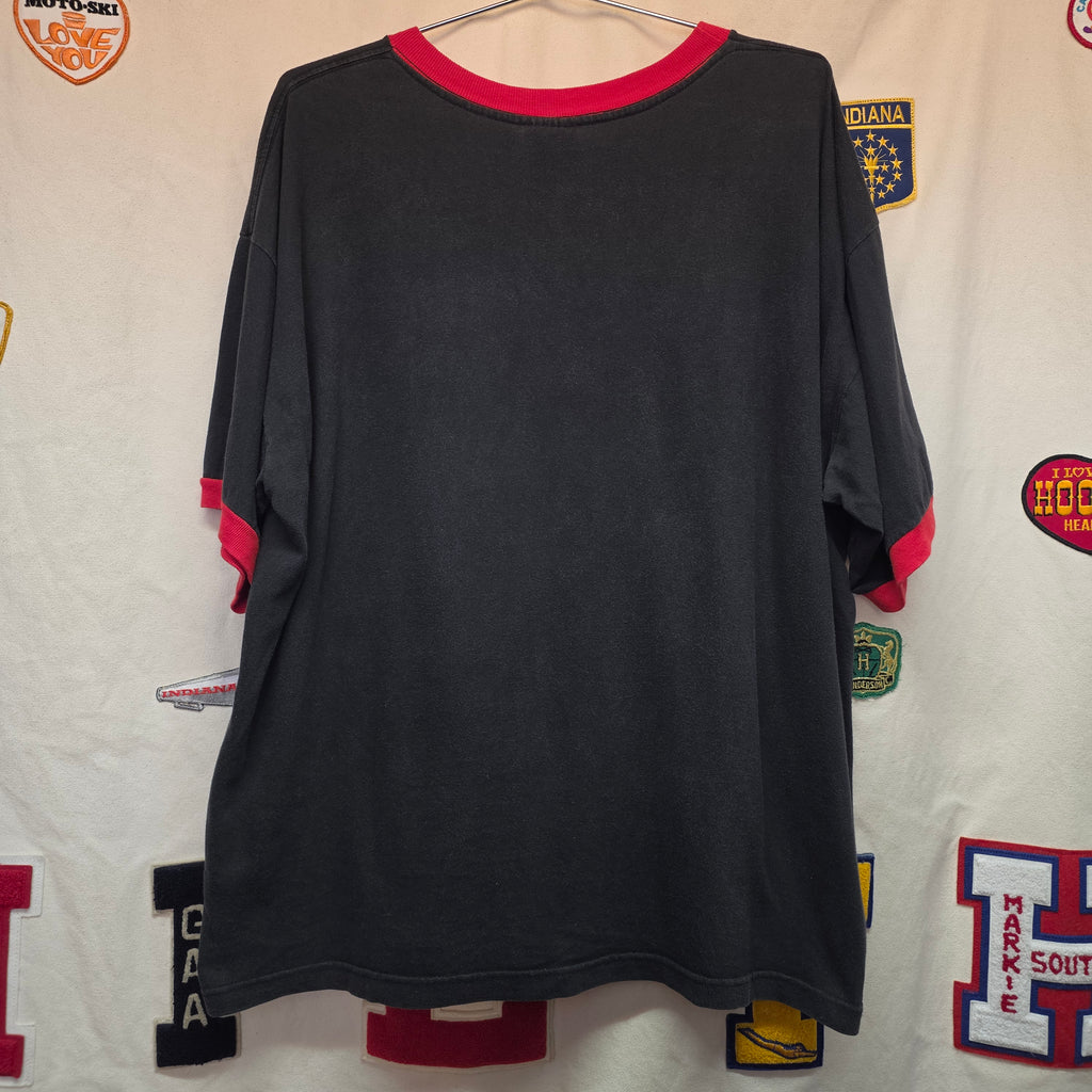 VTG 1997 Stanley DeSantis Grease Black RingerGraphic T-Shirt: XL