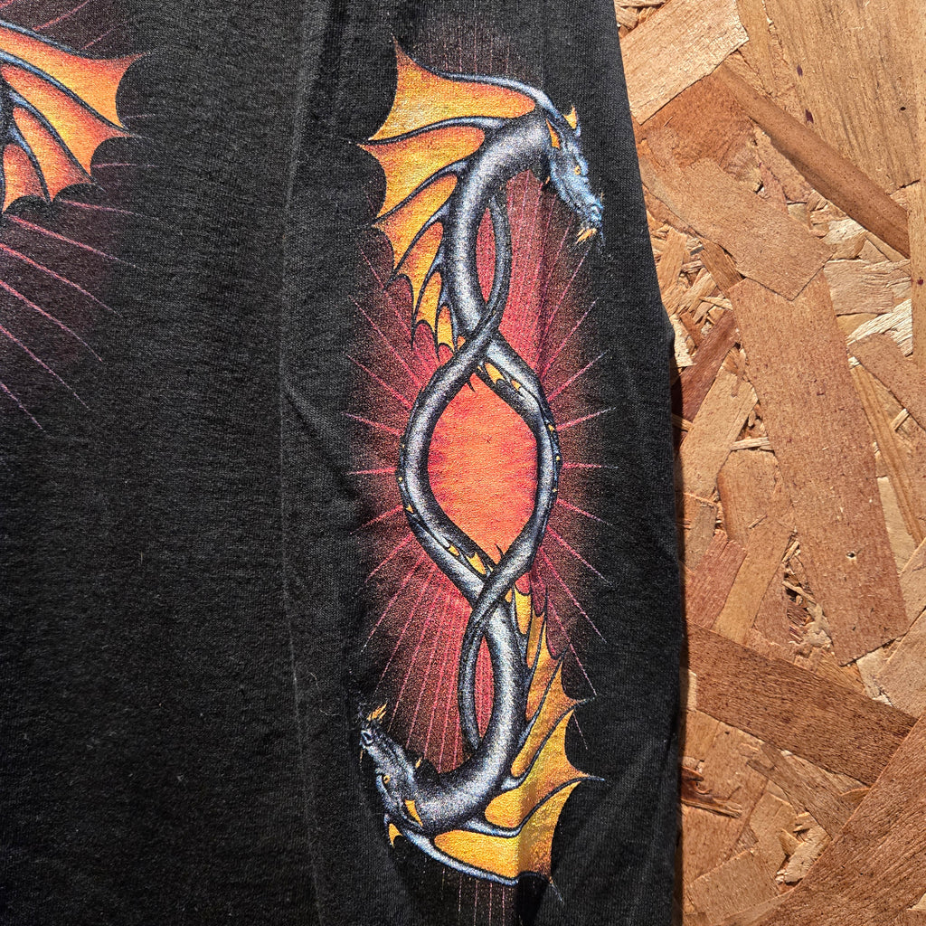VTG Medieval Dragon And Sword Graphic Long Sleeve T-Shirt: Medium