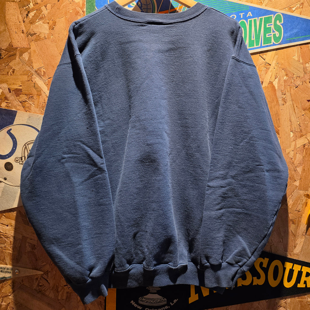 VTG Y2K Hanes Ultimate Cotton Navy Military Sweatshirt: Medium