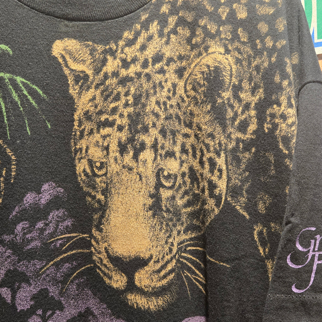 Vtg AOP Fruit Of The Loom Harlequin Jungle Theme T-Shirt: 2XL