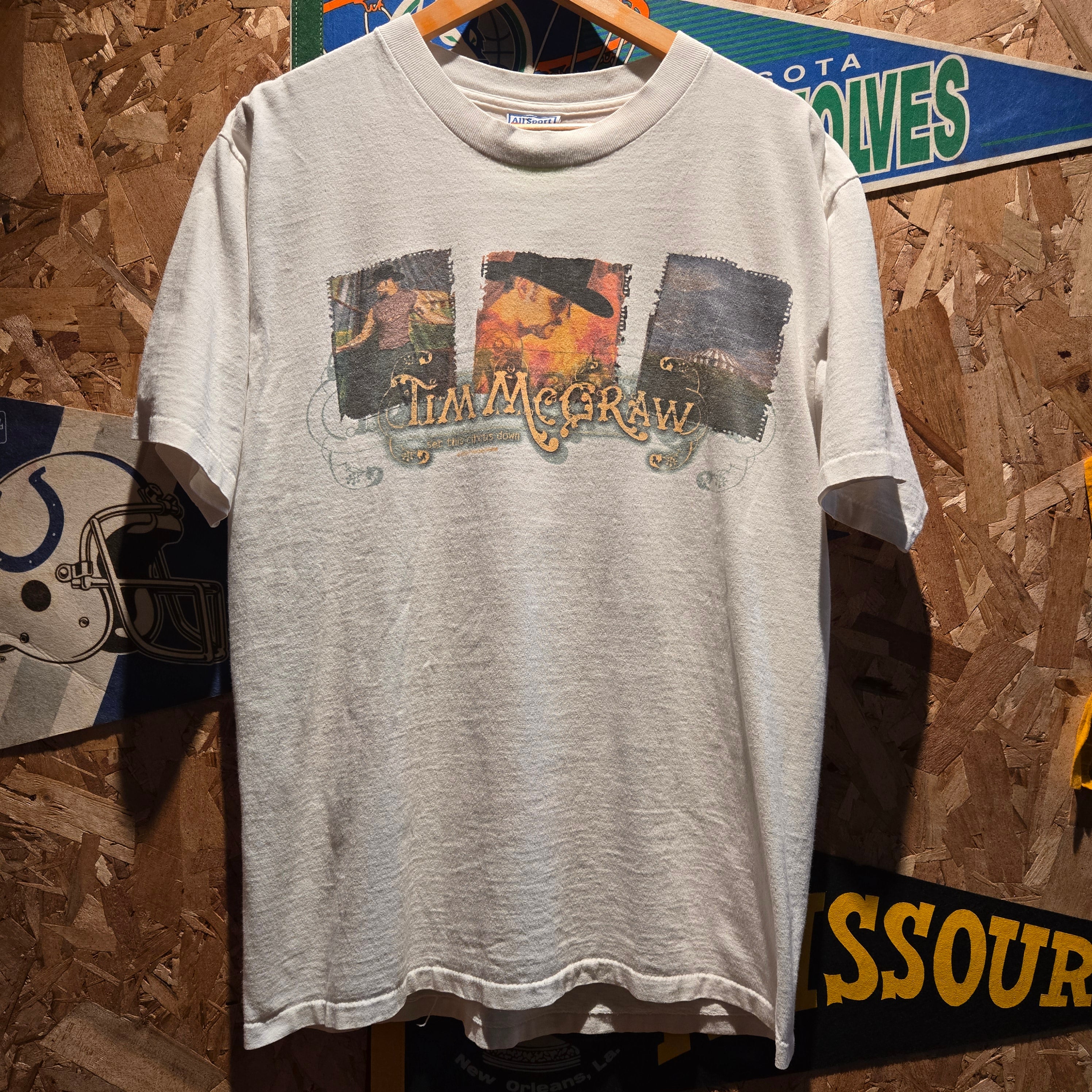 VTG 2001 Tim Mcgrew Set This Circus Down White Graphic T-Shirt: Large