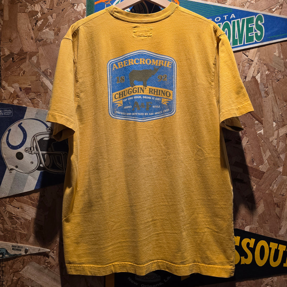 VTG Abercrombie & Fitch Short Sleeve Yellow T-Shirt: XL