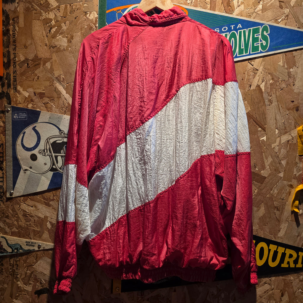 VTG Red Oak Indiana Hoosiers Striped Windbreaker: Large