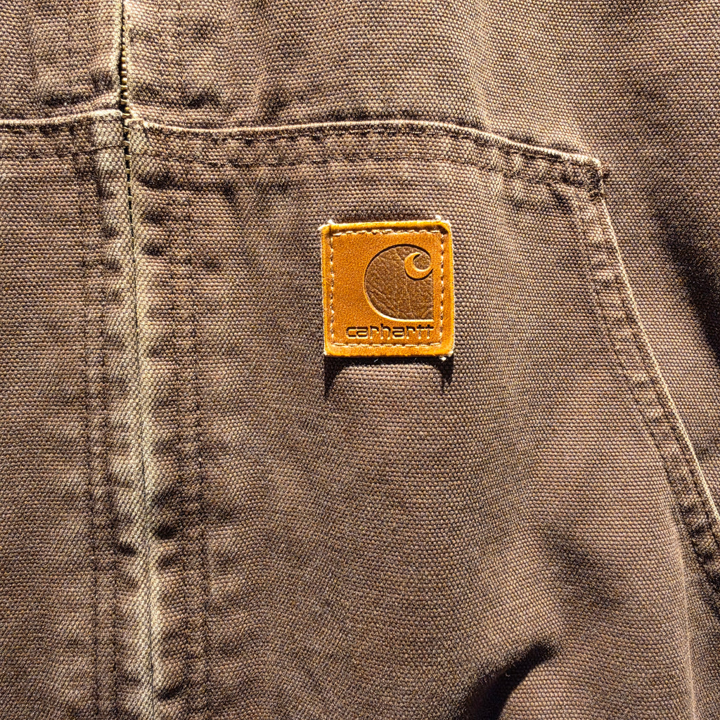 VTG Carhartt J280 DKB Canvas Jacket Brown Quilted: Large