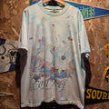 VTG Liquid Blue Coral Reef Aquatic Paradise Fish Tye Dye T-Shirt: XL