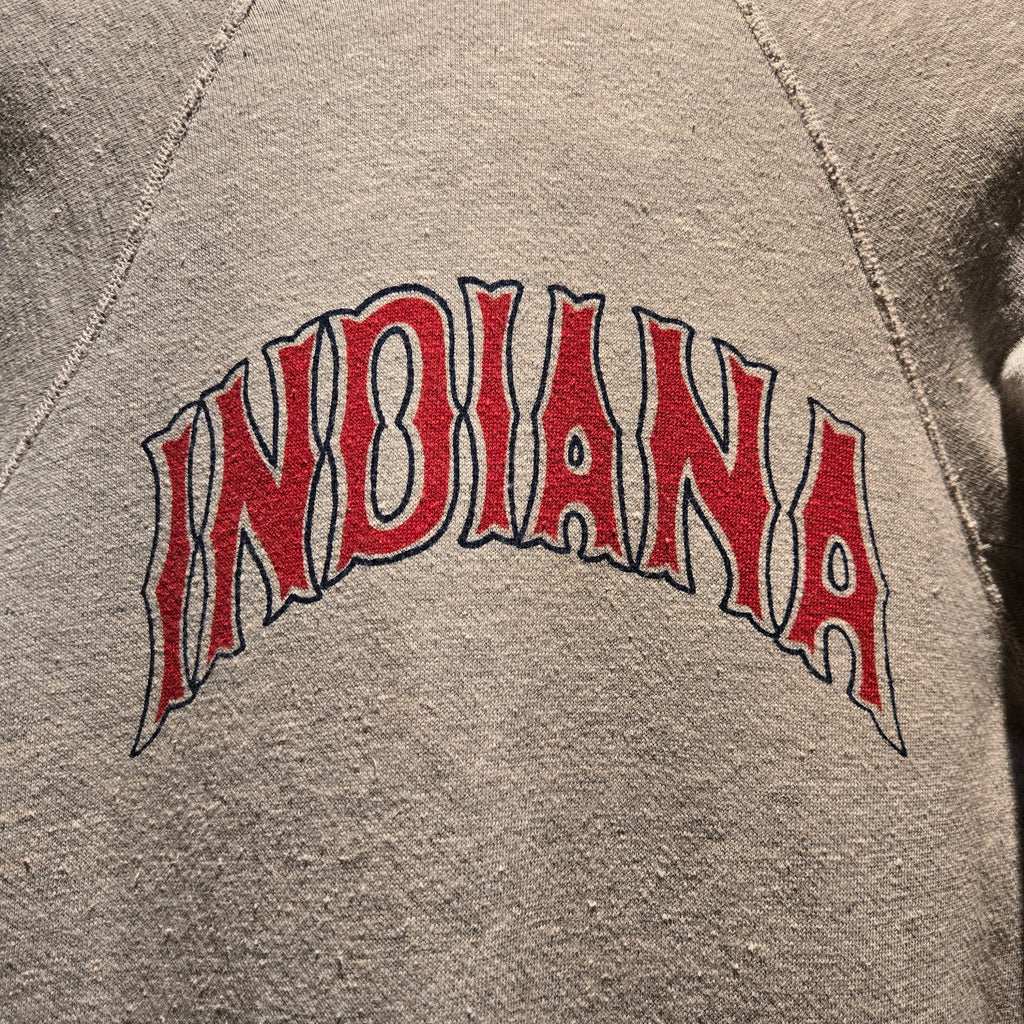VTG 1970's Champion Indiana Hoosiers Gusset Blue Bar Sweatshirt Hoodie: Small