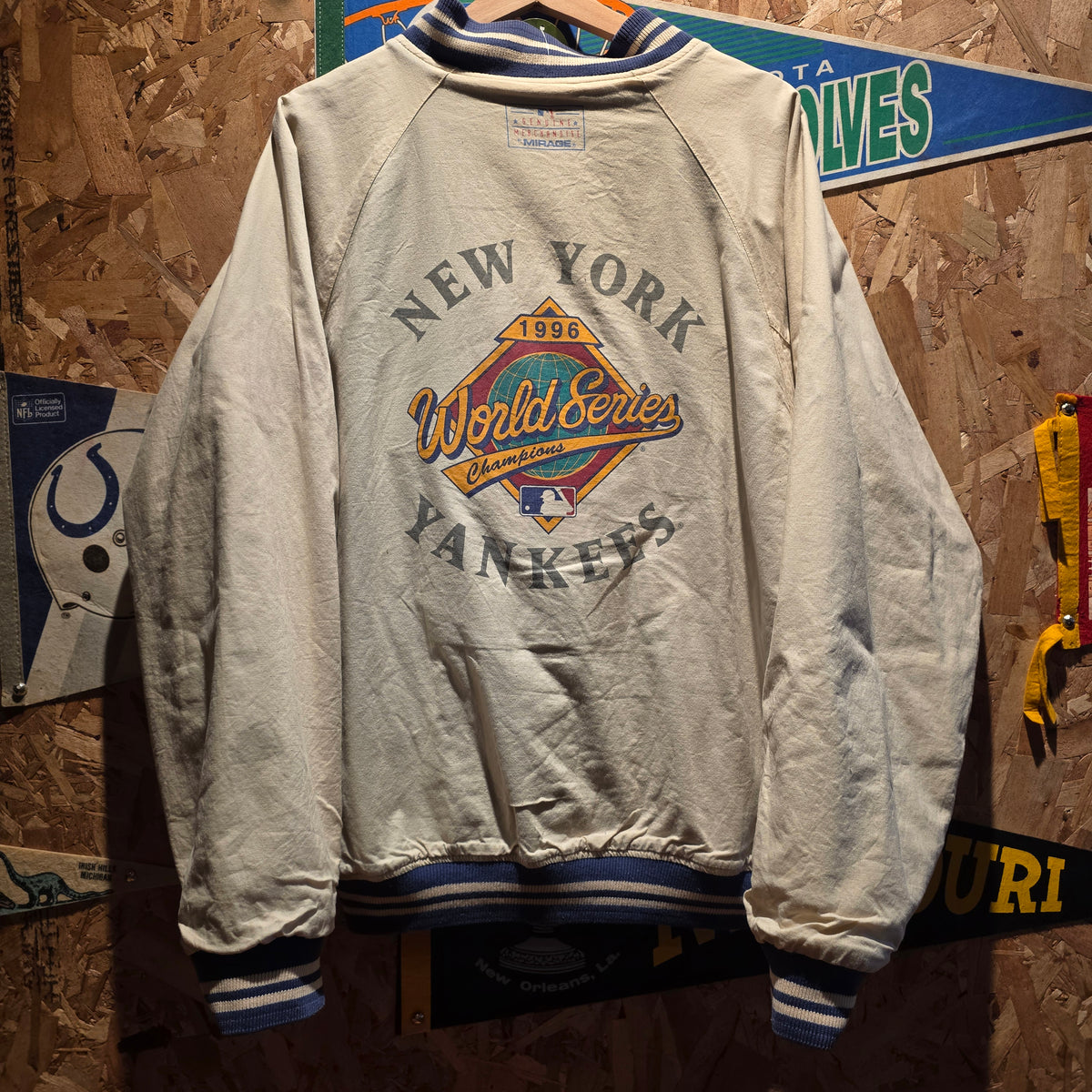 VTG 1996 New York Yankees World Series Reversible Bomber Jacket: XL