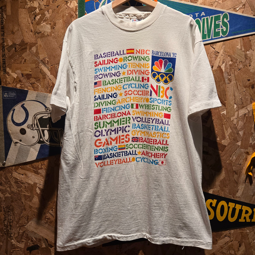 VTG 1992 Barcelona Olympics Graphic T-Shirt Made In USA: XL