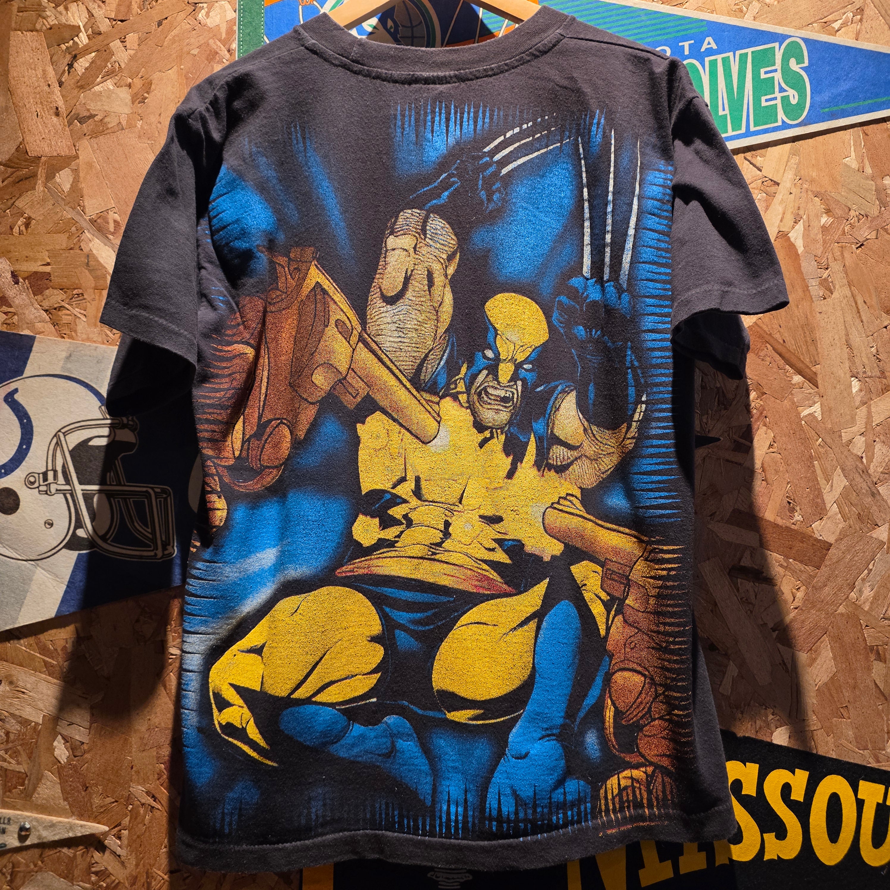 VTG 90's Wild Oats Wolverine Double Sided Graphic T-Shirt: Large