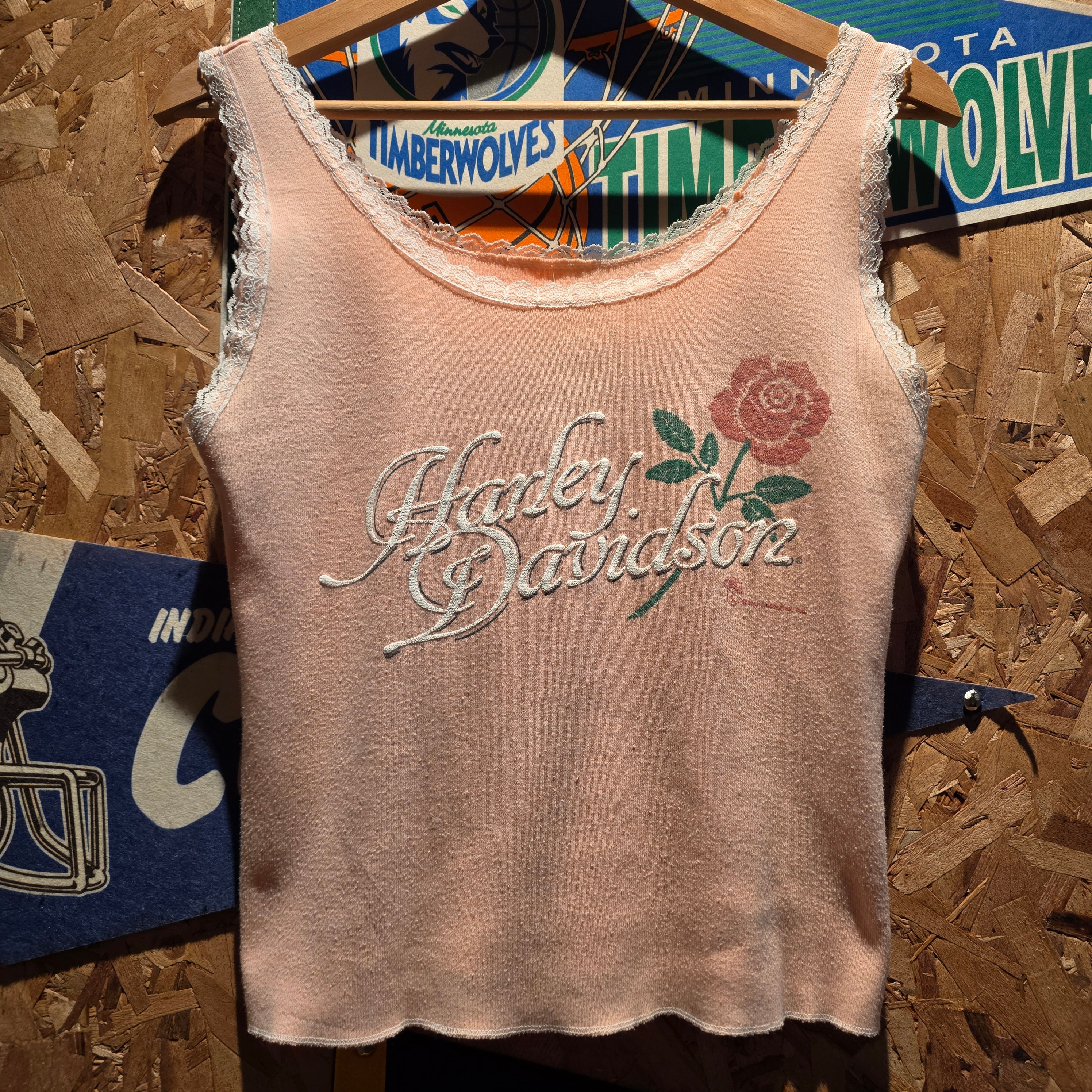 VTG 1987 Womans Harley Davidson Ruffeled Tank Top: Medium: XL