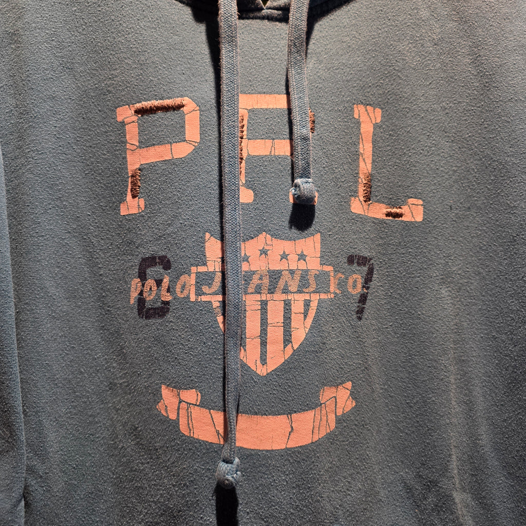 VTG Y2K Polo Jeans Co. Hoodie Mens Crest Graphic Fleece: Large