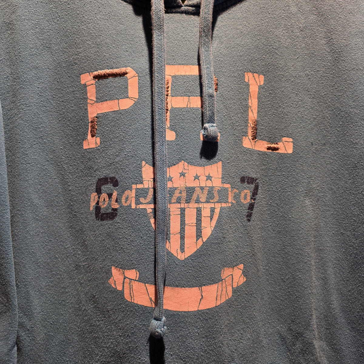 VTG Y2K Polo Jeans Co. Hoodie Mens Crest Graphic Fleece: Large