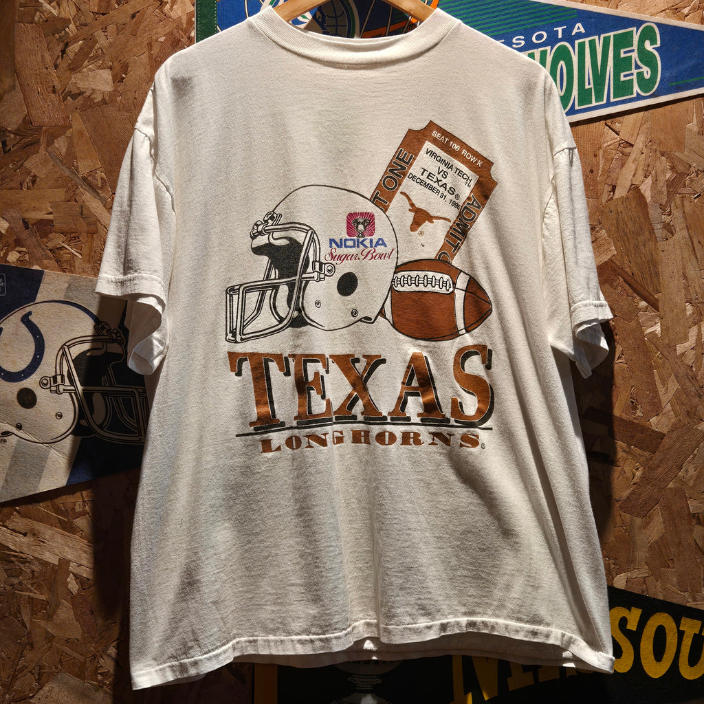 VTG 1995 Texas Longhorns Sugar Bowl White T-Shirt Single Stitch: Large