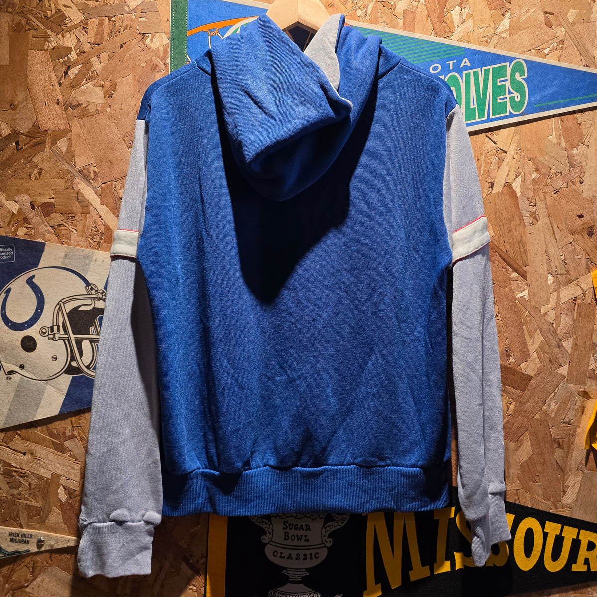 VTG 80's Converse Blue White Striped Hoodie: Large