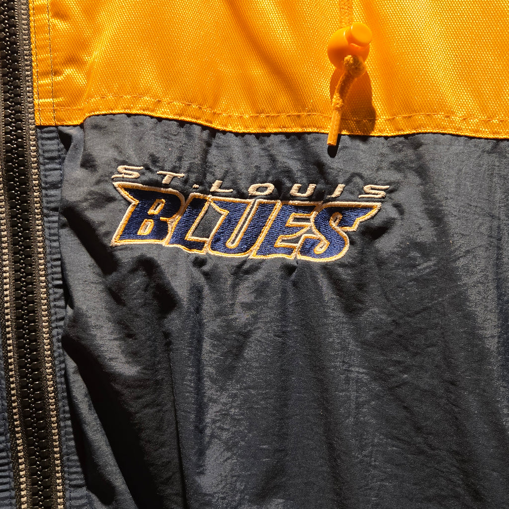 VTG Starter St. Louis Blues NHL Hoodie Puffer Jacket: Large