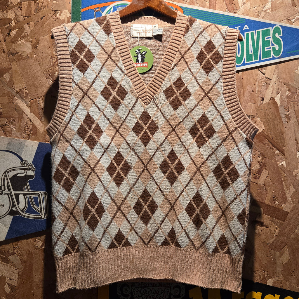 VTG Brian Mac Neil Sportswear Sweater Vest Diamonds: Medium
