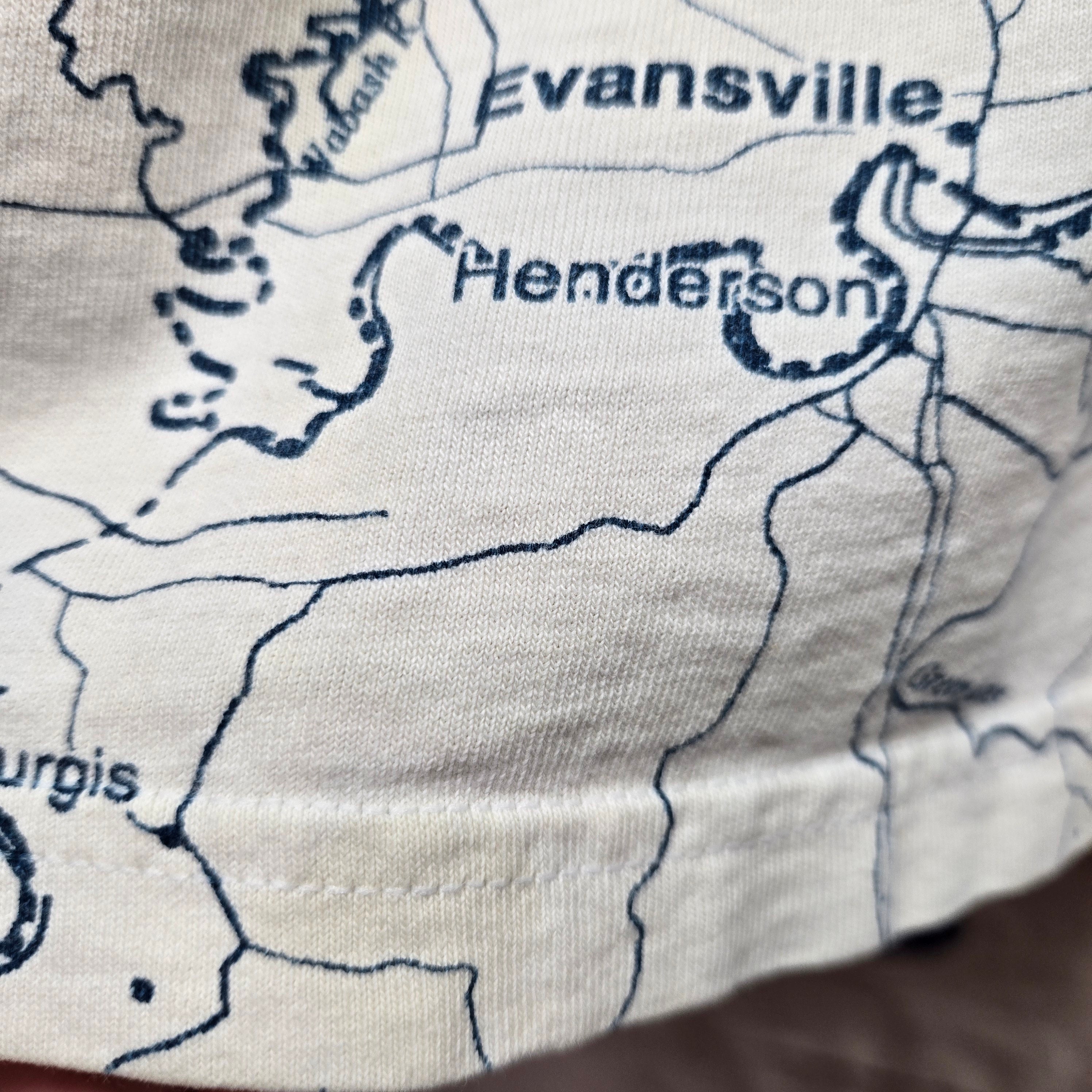 VTG Map AOP Indiana Graphic T-Shirt Tee Jays: XL