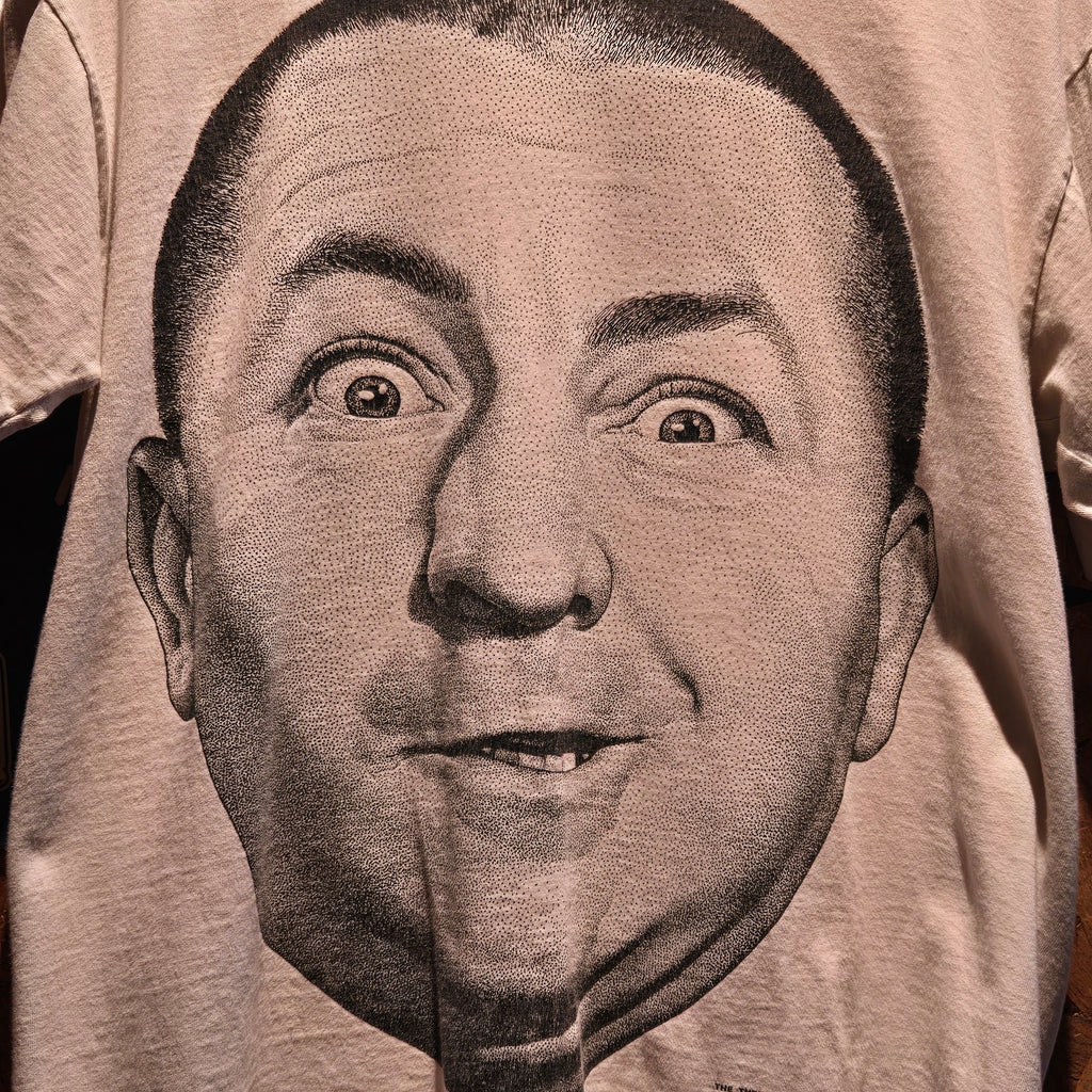 VTG 90's Three Stoges Curly's Face White T-Shirt: Medium