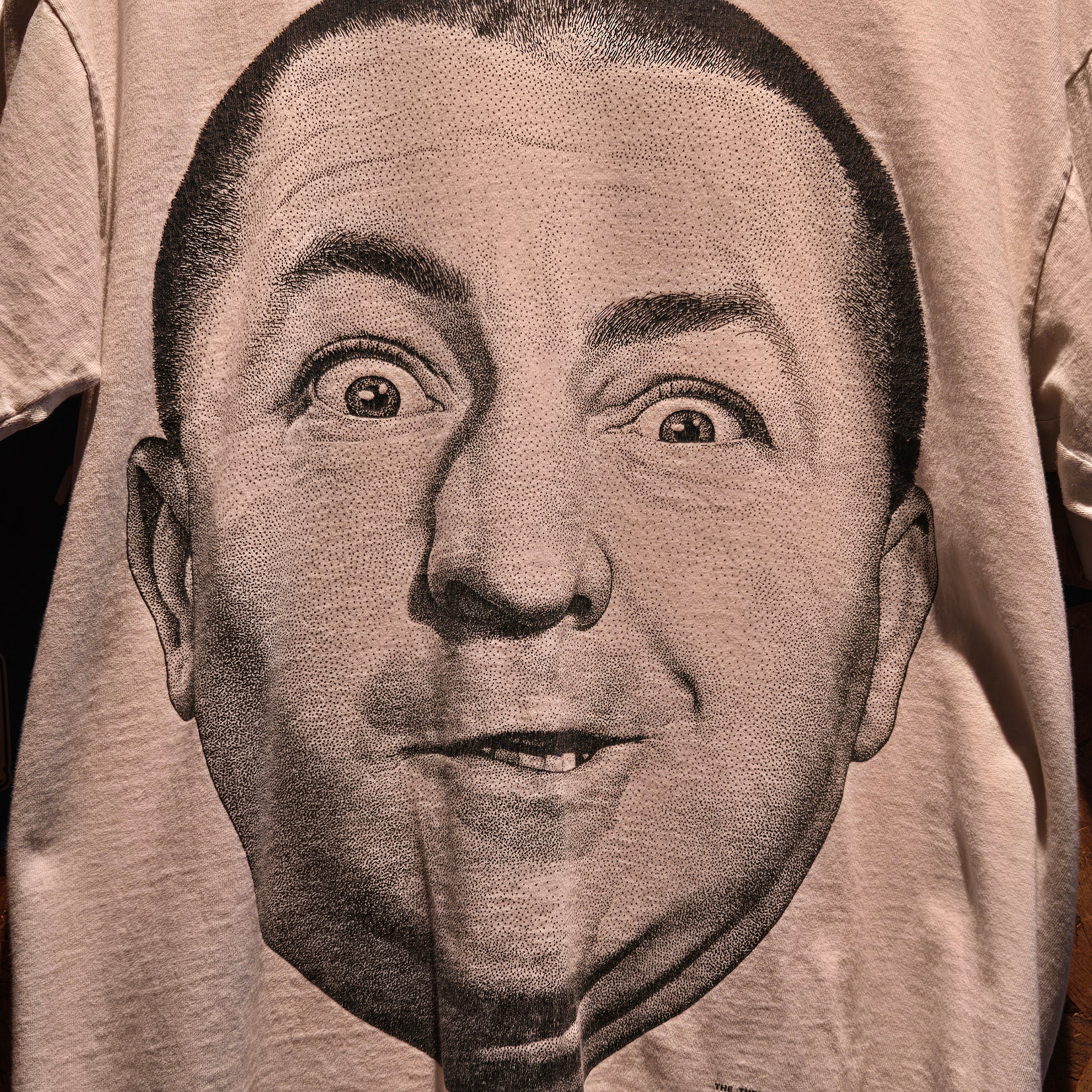VTG 90's Three Stoges Curly's Face White T-Shirt: Medium