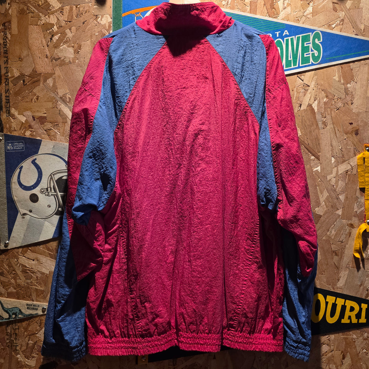 VTG Nike Windbreaker Jacket Burgundy & Blue: XL