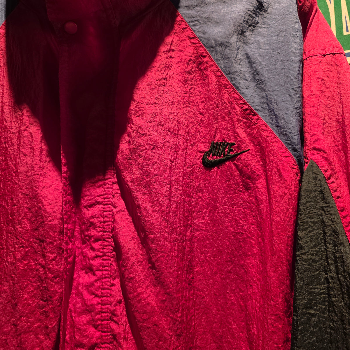 VTG Nike Windbreaker Jacket Burgundy & Blue: XL