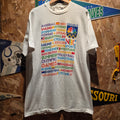 VTG 1992 Barcelona Olympics NBC White Graphic T-Shirt: XL