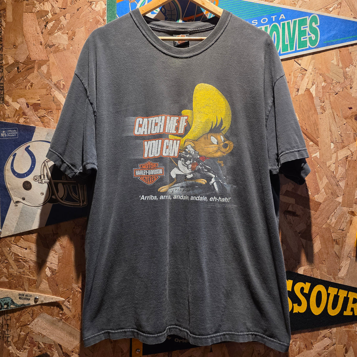 VTG Harley Davidson Looney Tunes T-Shirt Catch Me If You Can Bala's: XL