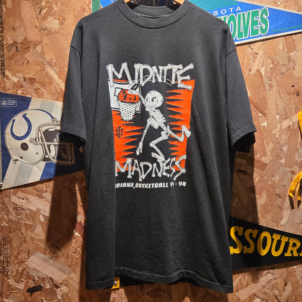 VTG 1993 Indiana Hoosiers Halloween Midnite Madness Black T-Shirt: XL