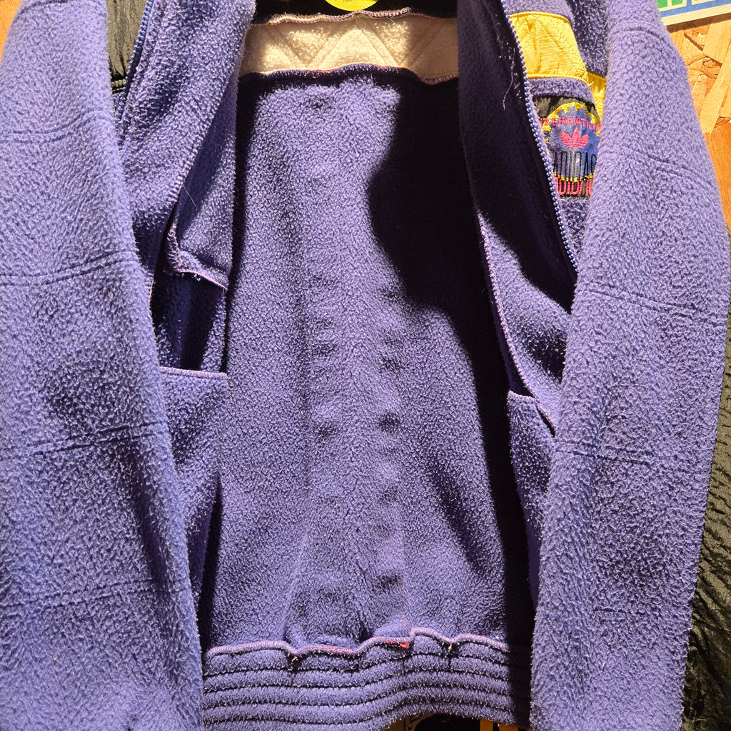 VTG 90s Adidas International  Neon Purple Pink Fleece Zip Up Jacket: Medium