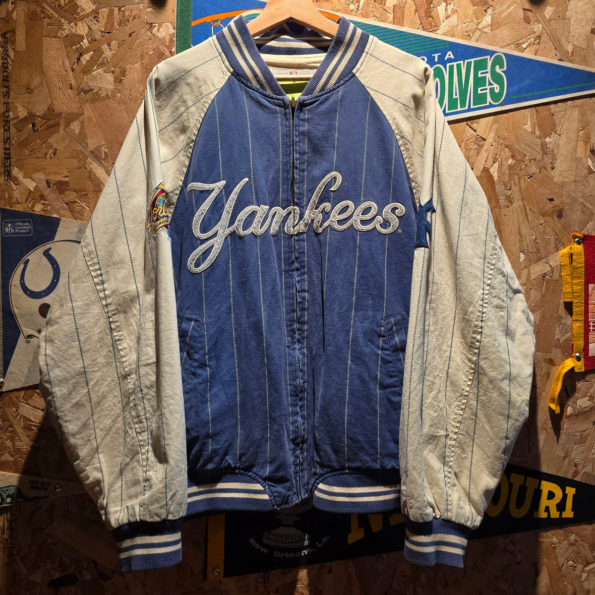 VTG 1996 New York Yankees World Series Reversible Bomber Jacket: XL