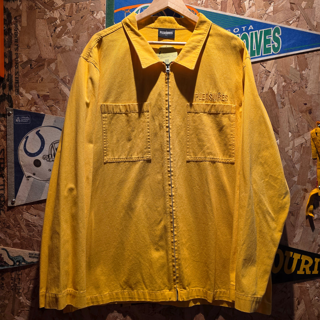 Pleasures Zip Jacket Yellow Pockets: XXL