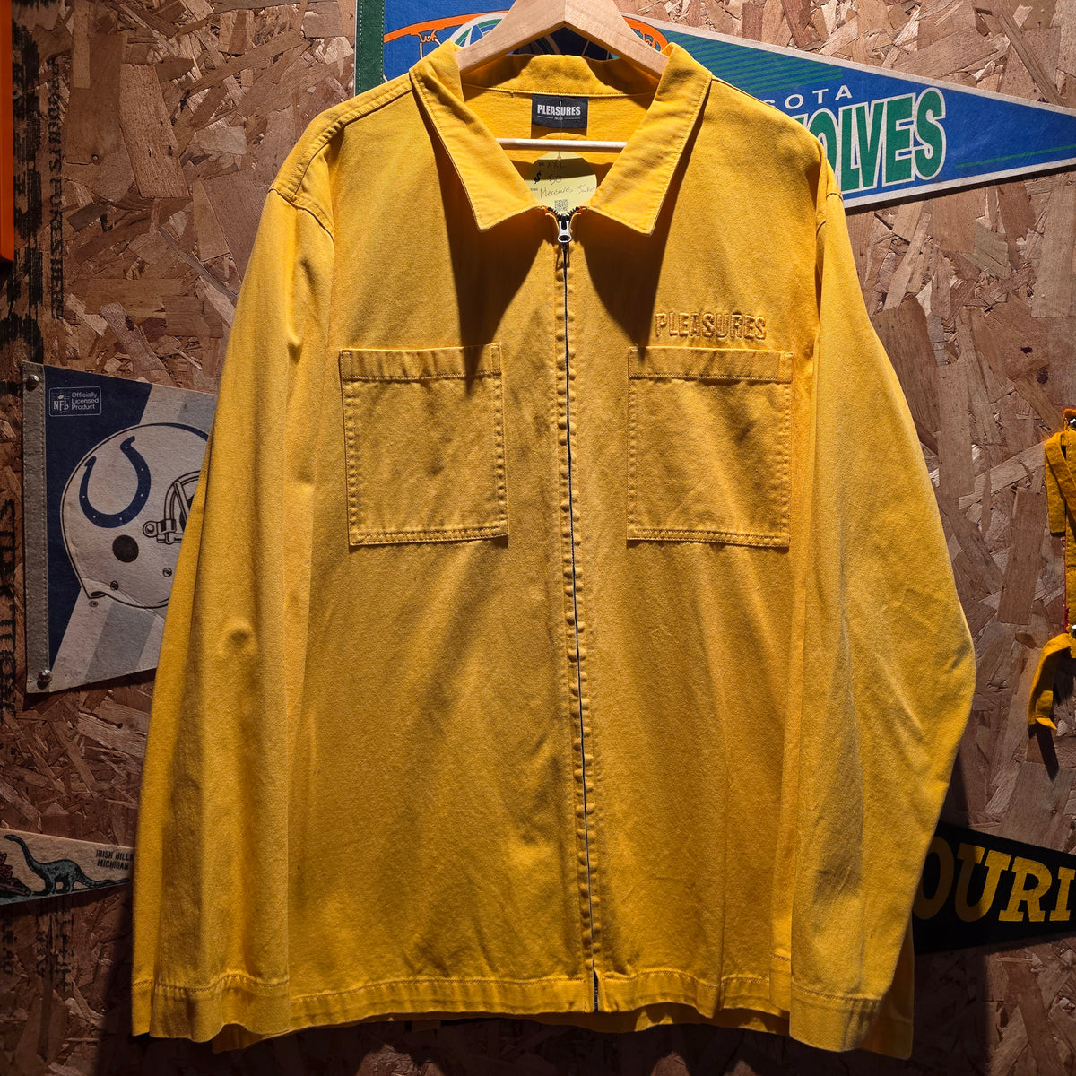 Pleasures Zip Jacket Yellow Pockets: XXL