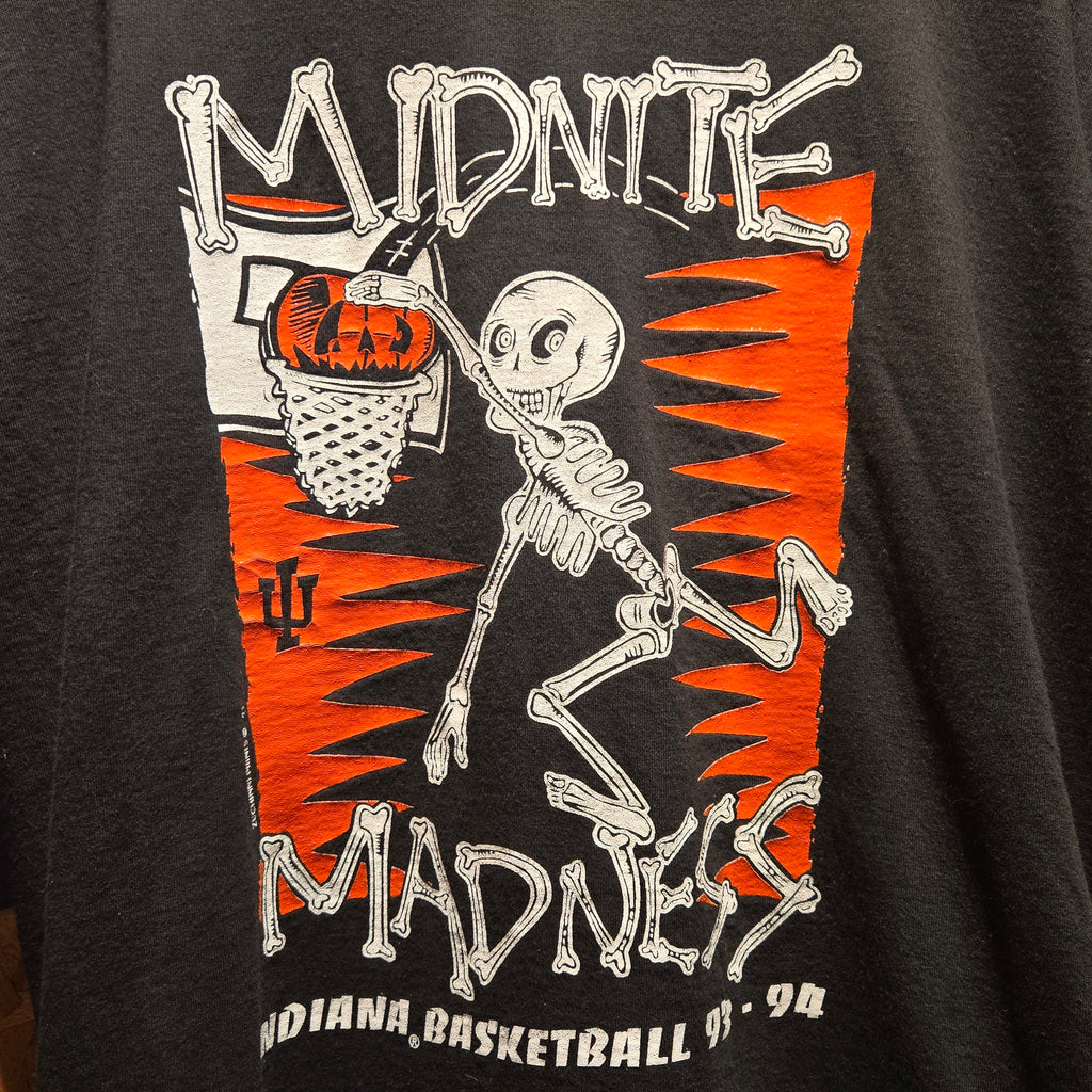 VTG 1993 Indiana Hoosiers Halloween Midnite Madness Black T-Shirt: XL