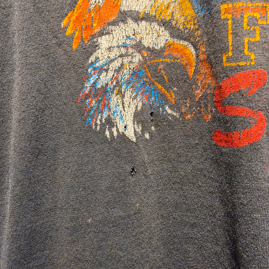 VTG Free Spirit Eagle Faded Black Single Stitch T-Shirt: XL