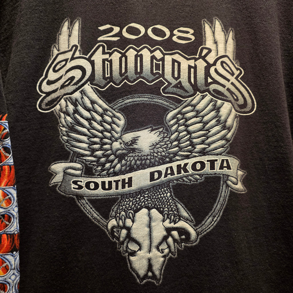 VTG 2008 Sturgis Biker Babe Cross Flame Long Sleeve: XXL
