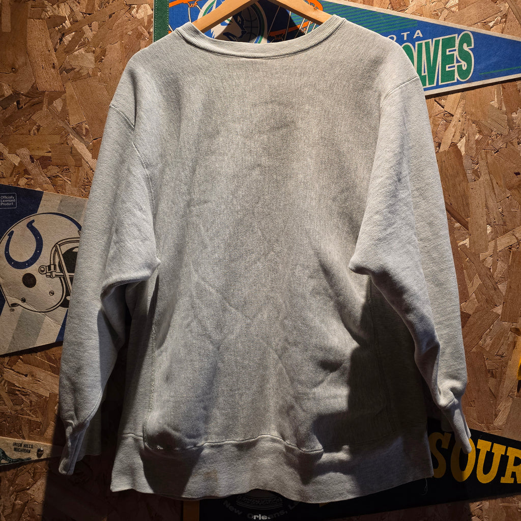 VTG Champion Reverse Weave  Notre Dame Pullover Grey Sweatshirt: XL
