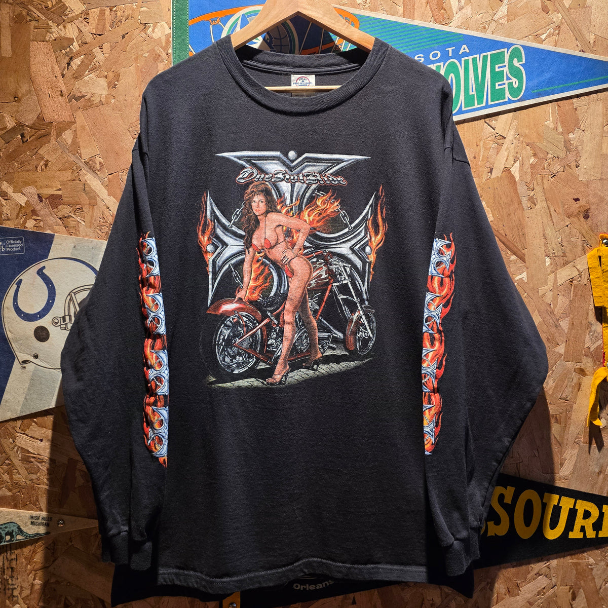 VTG 2008 Sturgis Biker Babe Cross Flame Long Sleeve: XXL