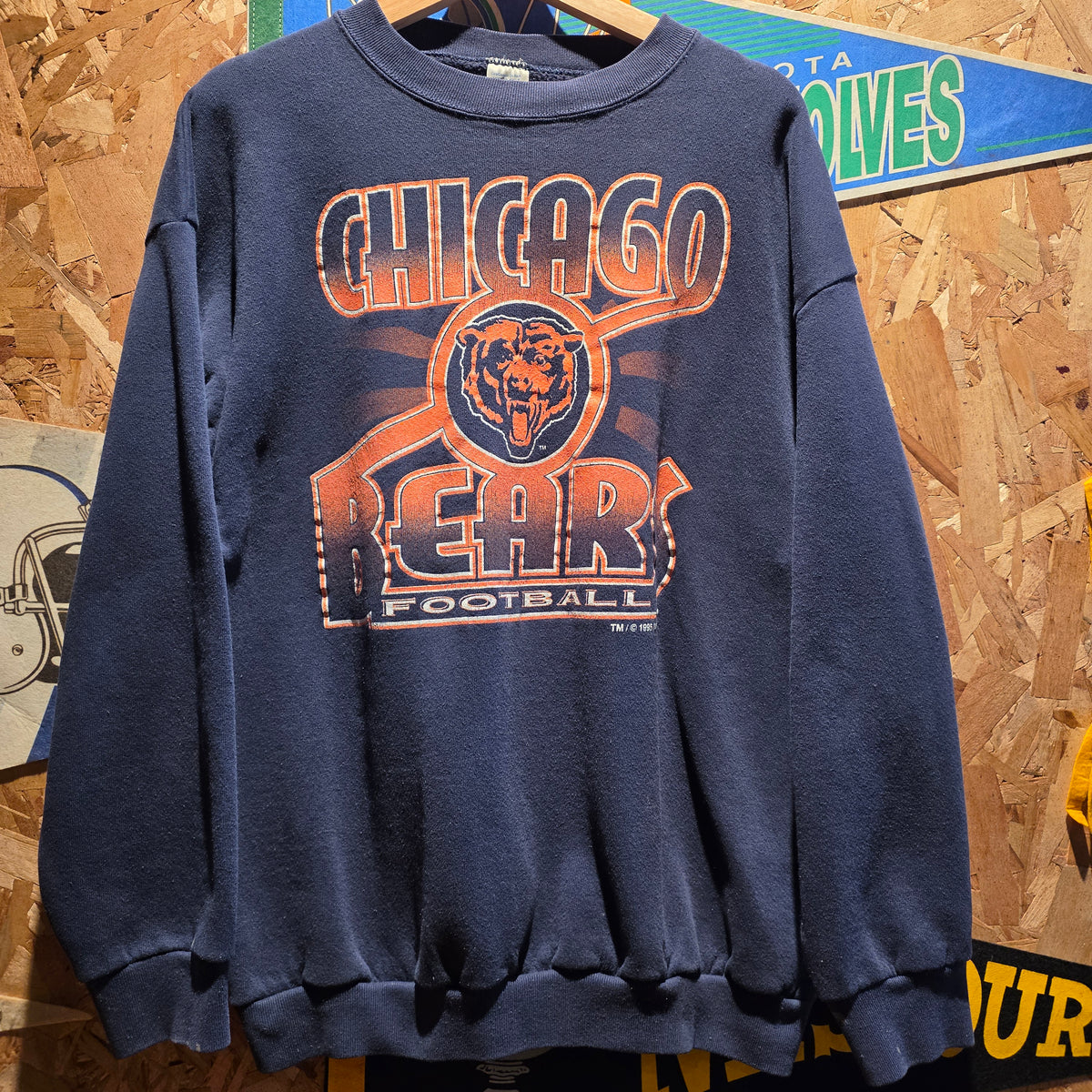 VTG 1995 Chicago Bears NFL Logo 7 Navy Sweatshirt: XL