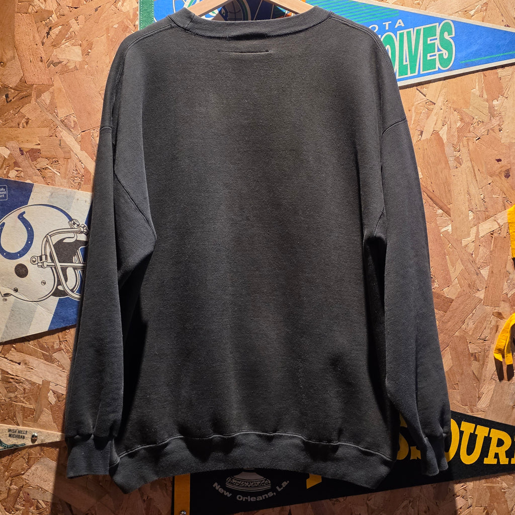 VTG 90'S Guess Jeans Black Embroidered Sweatshirt Made In USA: XL