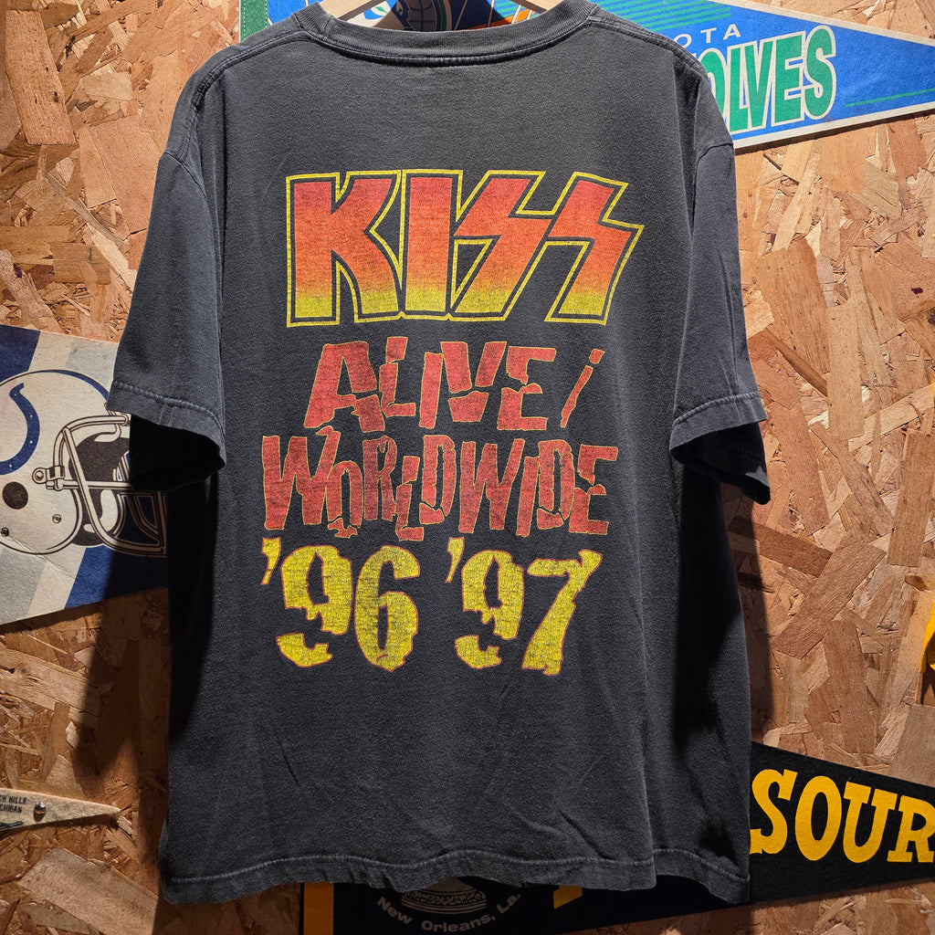 VTG 96,97 Kiss Alive Worldwide TourT-Shirt Black: XL