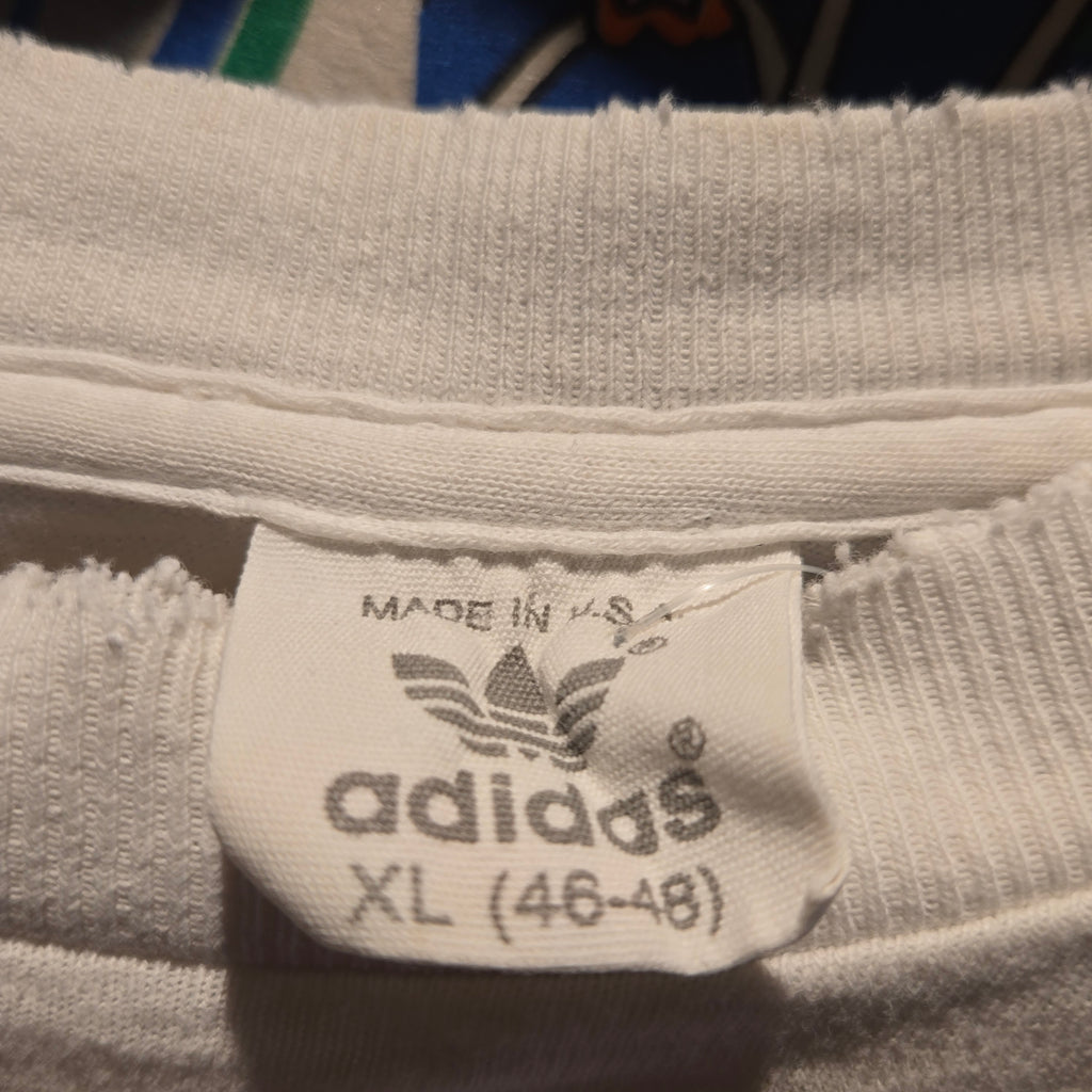 VTG 80's Adidas Double Sided Made In USA Graphic T-Shirt: XL