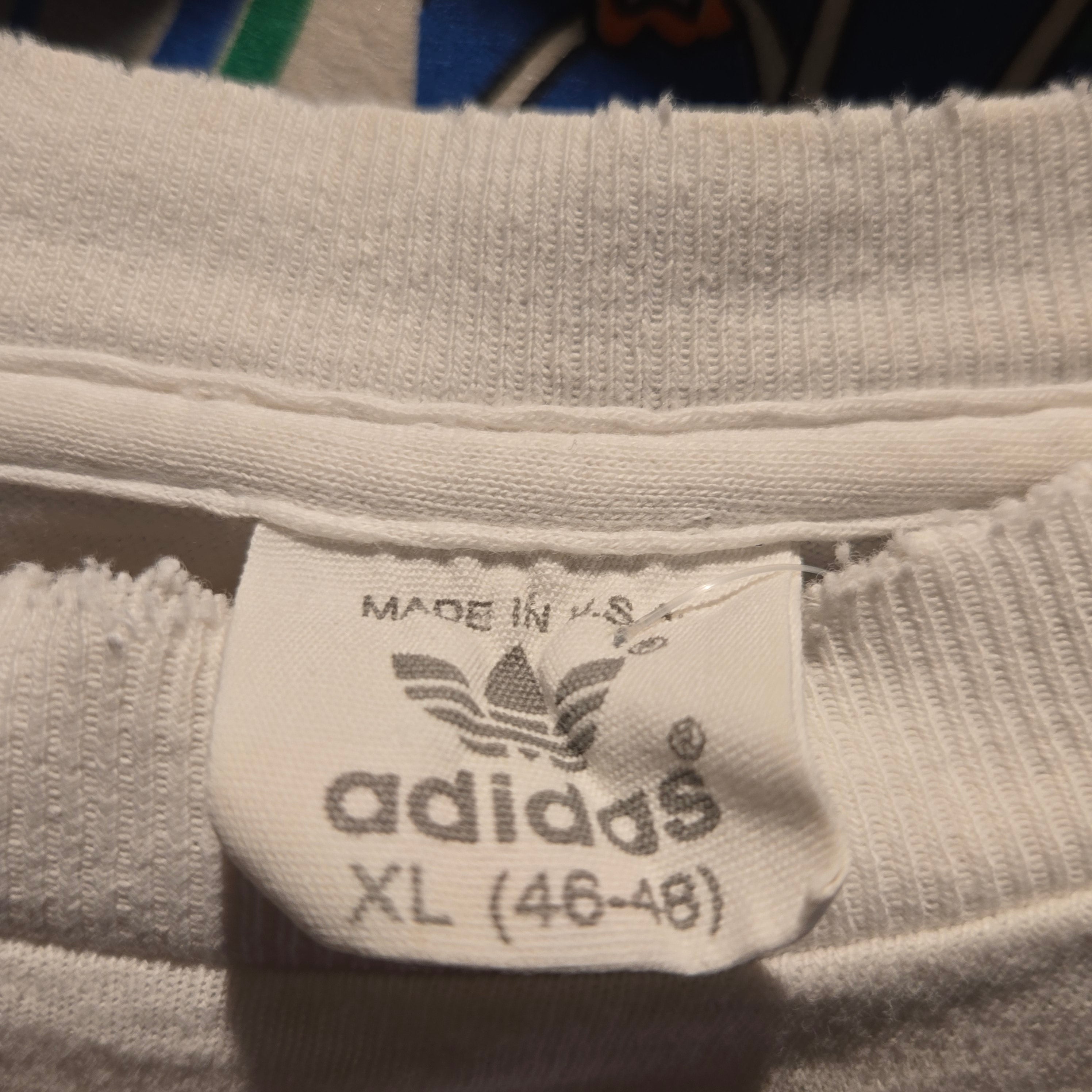 VTG 80's Adidas Double Sided Made In USA Graphic T-Shirt: XL