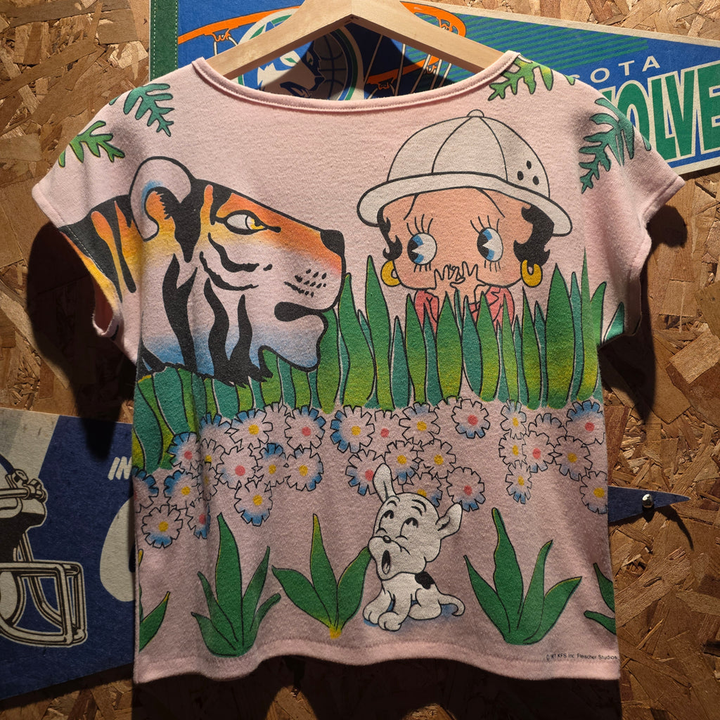 VTG 1987 Betty Boop Womans AOP Shirt: Medium