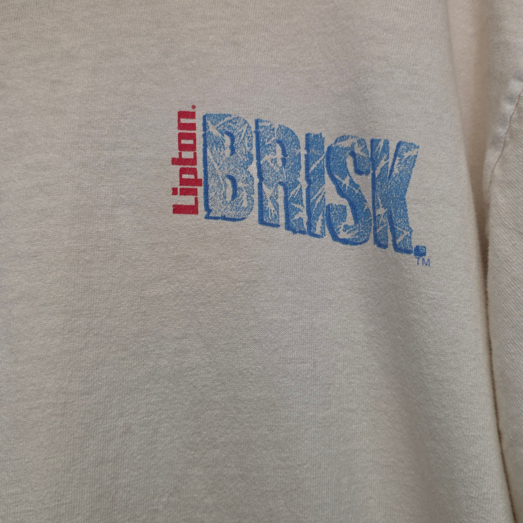 VTG Lipton Brisk Iced Tea Single Stitch T-Shirt Double-Sided: XL