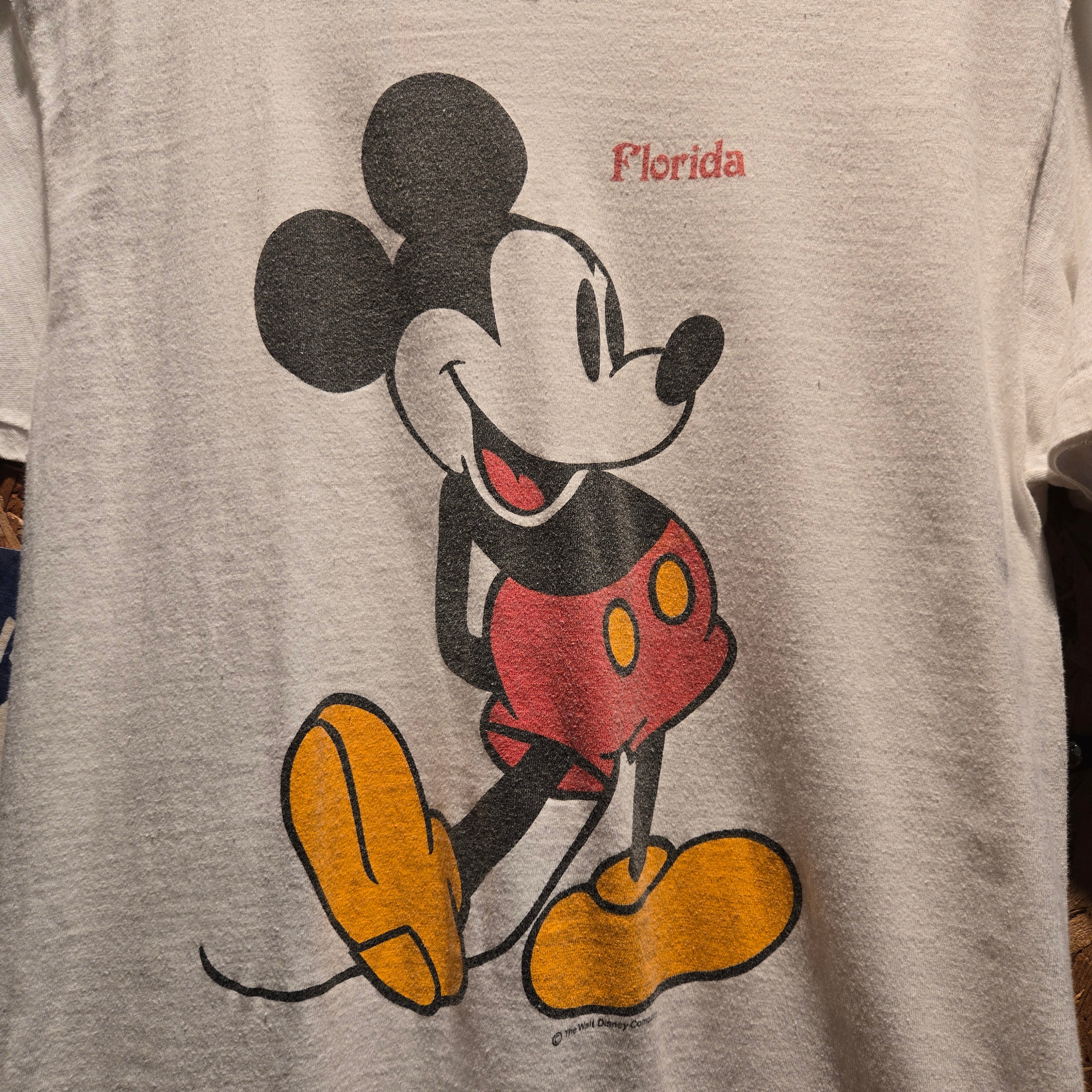 VTG Micky Mouse Walt Disney Florida White Graphic T-Shirt: Large