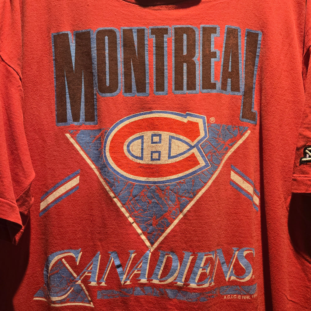 VTG 1992 Montreal Canadiens NHL Hockey Single Stitch T-Shirt: XL