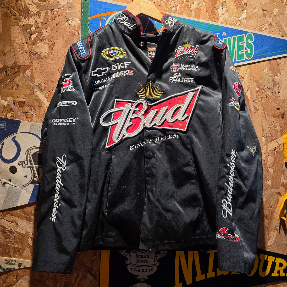 Chase Kevin Harvick Bud Racing Jacket Coat Budweiser NASCAR Embroidered Womans: Large