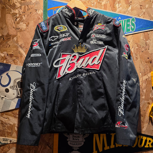 Chase Kevin Harvick Bud Racing Jacket Coat Budweiser NASCAR Embroidered Womans: Large