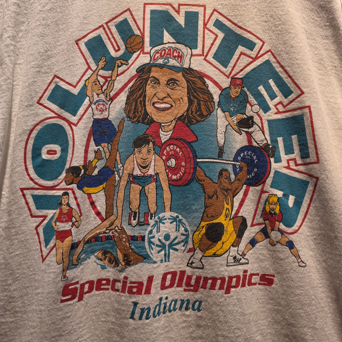 VTG Logo Athletic 90's Indiana Special Olympics Volunteer Graphic T-Shirt: Large