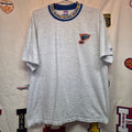 VTG 90's St Louis Blues NHL T-Shirt Single Stitch Trench Ultra: XL
